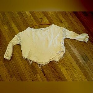 Free People Cream Knit Sweater